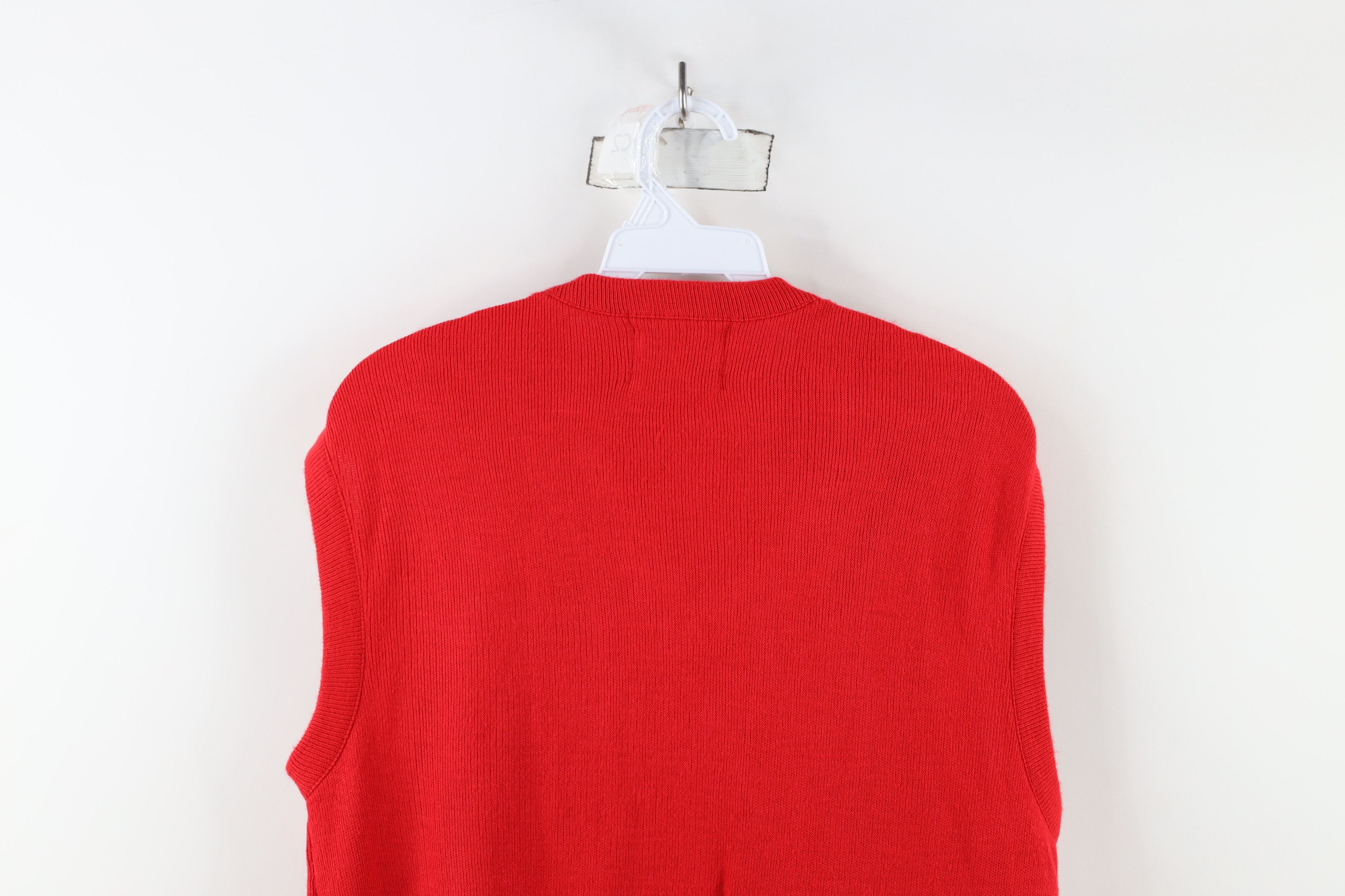 Vintage Vintage 70s Streetwear Blank Knit Sweater Vest Red USA Size US M / EU 48-50 / 2 - 11 Thumbnail