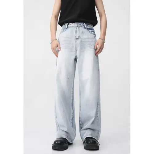 Japanese Brand Kubota x Matsu Washed and Aged Simple Casual Loose Jeans Size US 26 / EU 42 - 6 Thumbnail