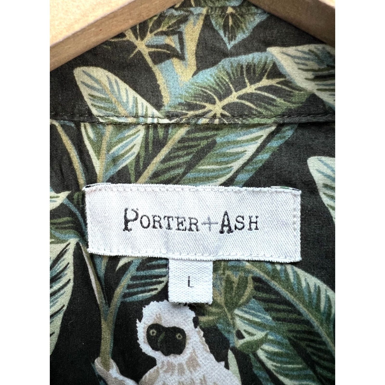 ASH Porter + Ash Men’s Short Sleeve Button-Up Shirt Tropical Monkey Print Size L Size US L / EU 52-54 / 3 - 3 Thumbnail
