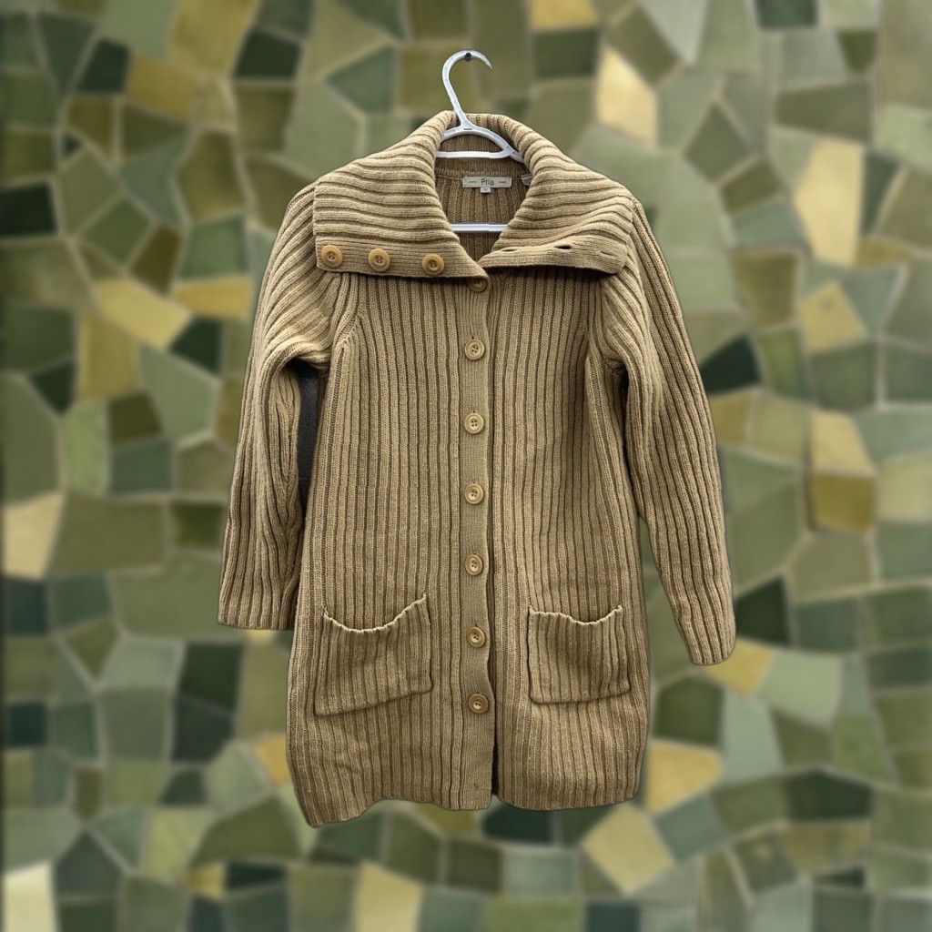 Vintage PRIA Cardigan Women Shirt Adult Small Brown Wool Blend Long Sleeve Full Button Up Sweater Vintage No Size S / US 4 / IT 40 - 1 Thumbnail