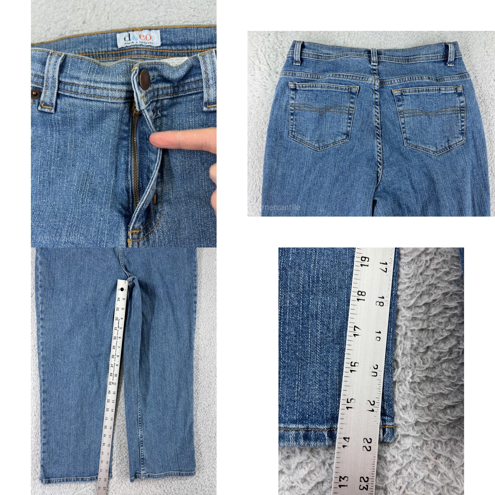 Vintage D&Co Jeans Womens 8 Capri Low Rise Blue Denim Medium Wash Cotton Blend 5-Pocket Size 30" / US 8 / IT 44 - 8 Thumbnail
