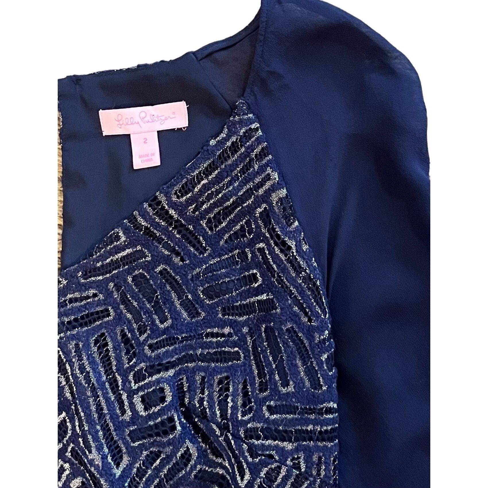 Lilly Pulitzer $268 Lilly Pulitzer 2 Carleigh Tunic Dress Bamboo Geo Lace N Size XS / US 0-2 / IT 36-38 - 7 Thumbnail