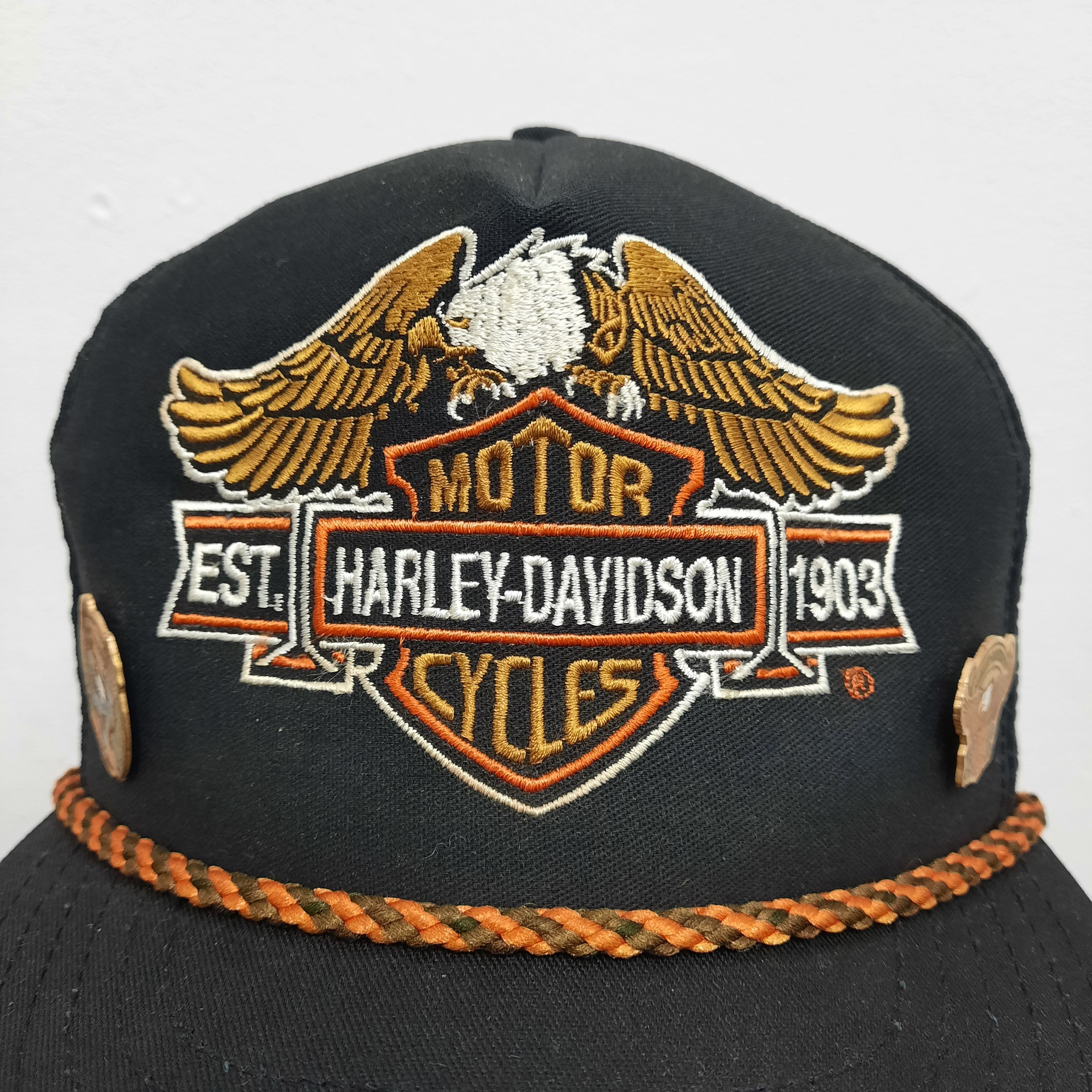 Harley Davidson Rare💥 Vintage 70s harley davidson motorcycle embroidery cap Size ONE SIZE - 6 Thumbnail