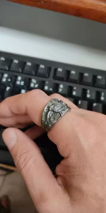 Jewelry Retro Half Face Skull Ring (size 7-13) Size ONE SIZE - 6 Thumbnail