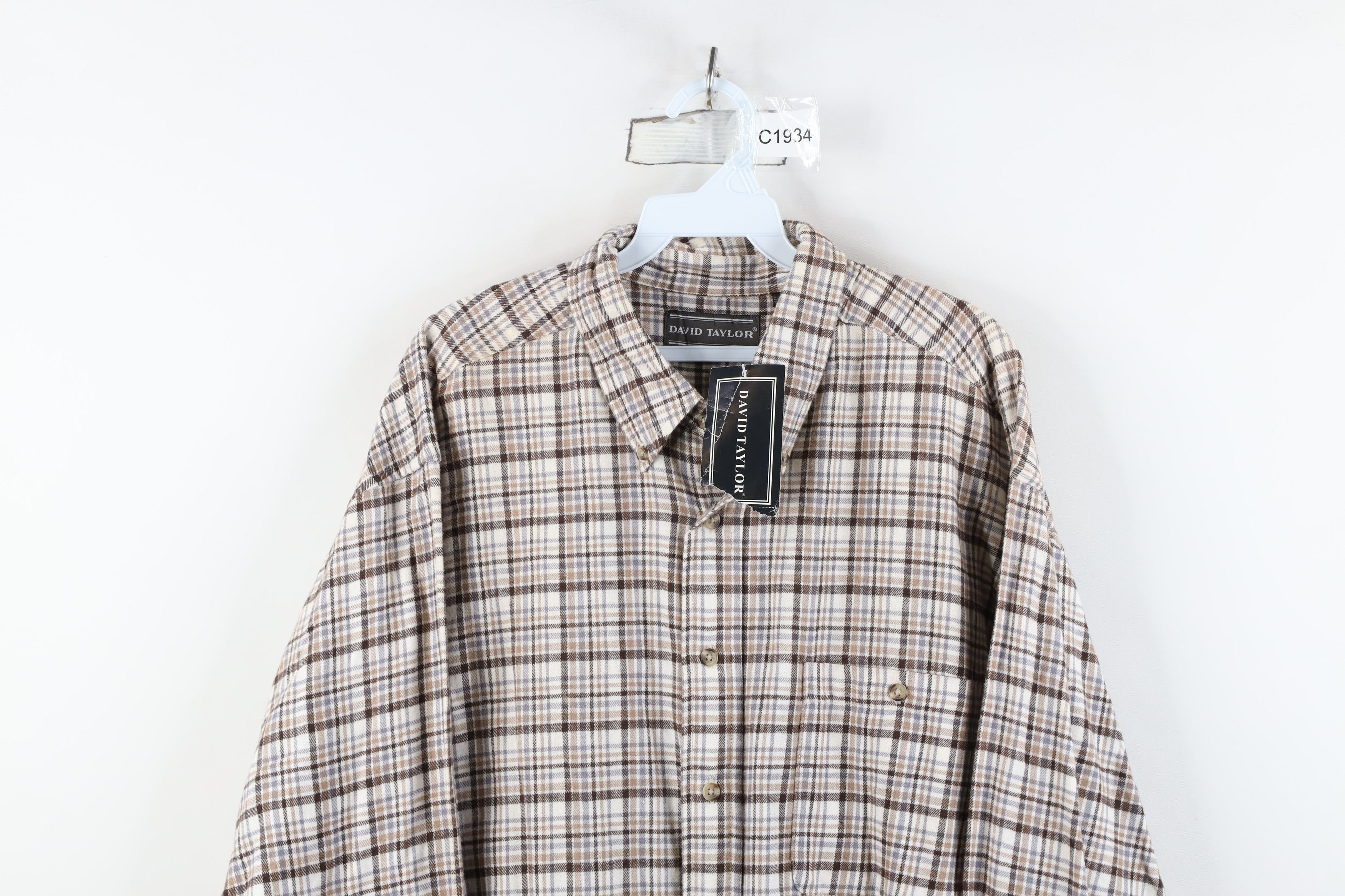 Vintage Deadstock Vintage 90s Streetwear Button Down Shirt Plaid Size US XL / EU 56 / 4 - 2 Thumbnail