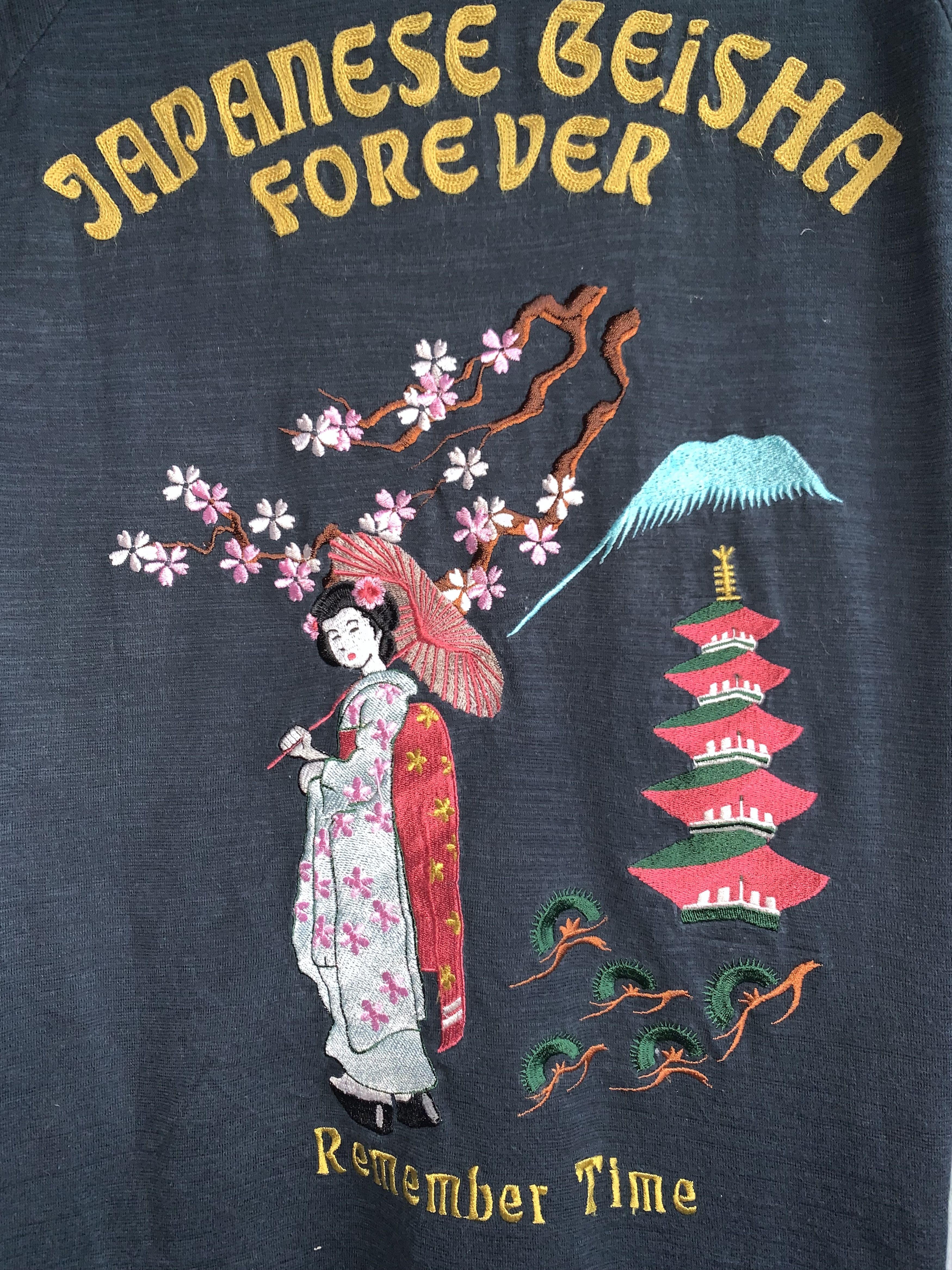 Anime Geisha Embroidered Japanese Shirt Size US L / EU 52-54 / 3 - 2 Thumbnail