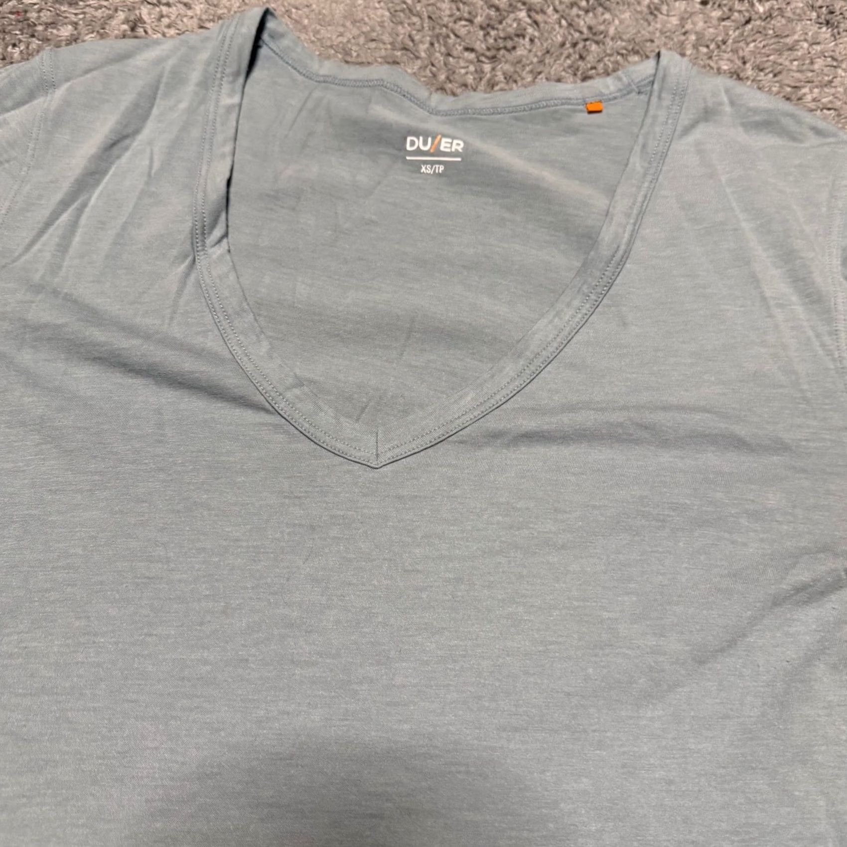 Vintage DU/ER DUER Shirt XS Blue Everyday Summer Casual Cotton V Neck Womens Size XS / US 0-2 / IT 36-38 - 2 Thumbnail