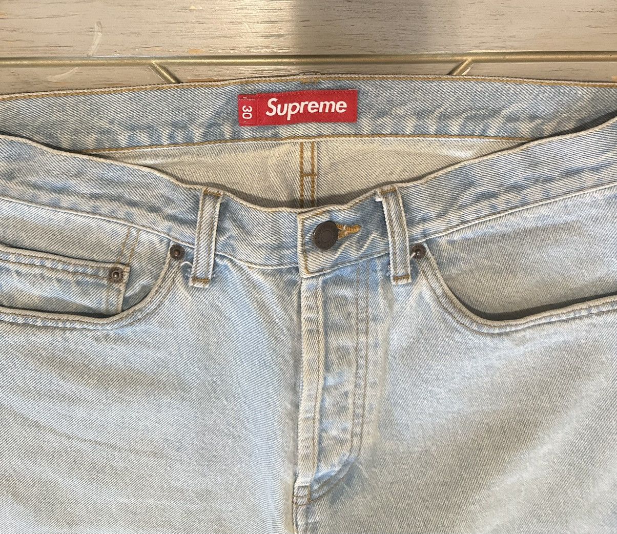 Supreme Supreme Regular Jean Washed Blue Size US 30 / EU 46 - 4 Thumbnail