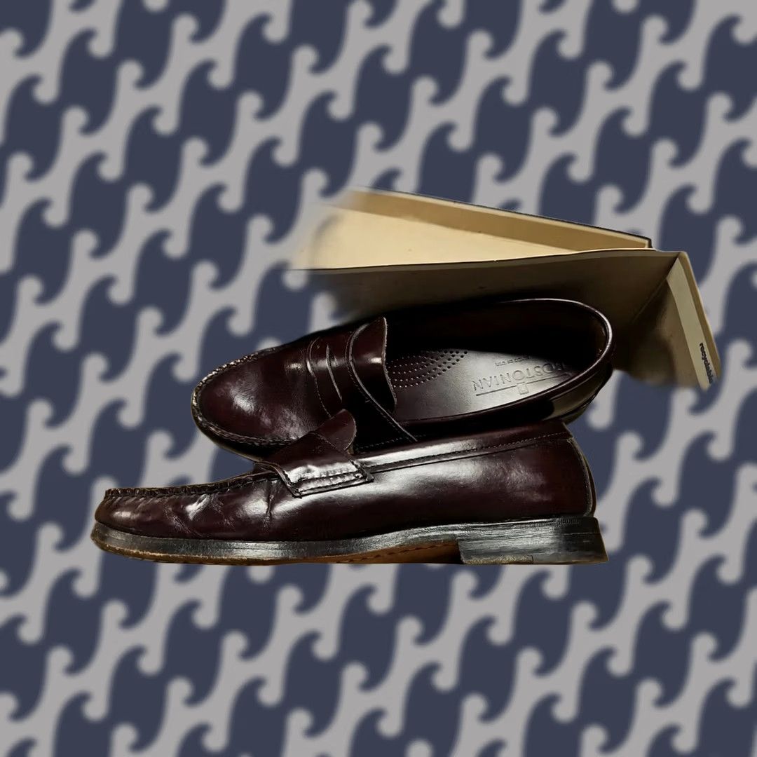 Vintage VINTAGE Bostonian Duke Penny Loafers Men 9.5 D Burgundy Leather USA Box Dress Oxford Slip-On Casual Comfort Cushioned Lightweight Size US 10 / EU 43 - 1 Thumbnail