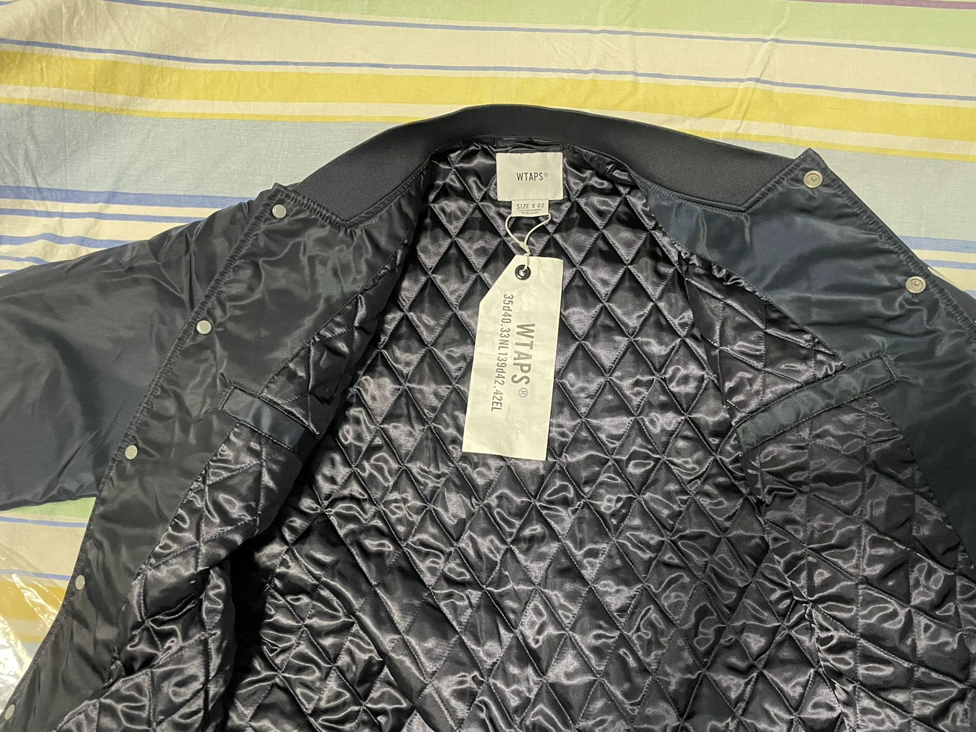Wtaps WTAPS 18SS EMBROIDERED NYLON SATIN BASEBALL JACKET NAVY M Size US M / EU 48-50 / 2 - 5 Thumbnail