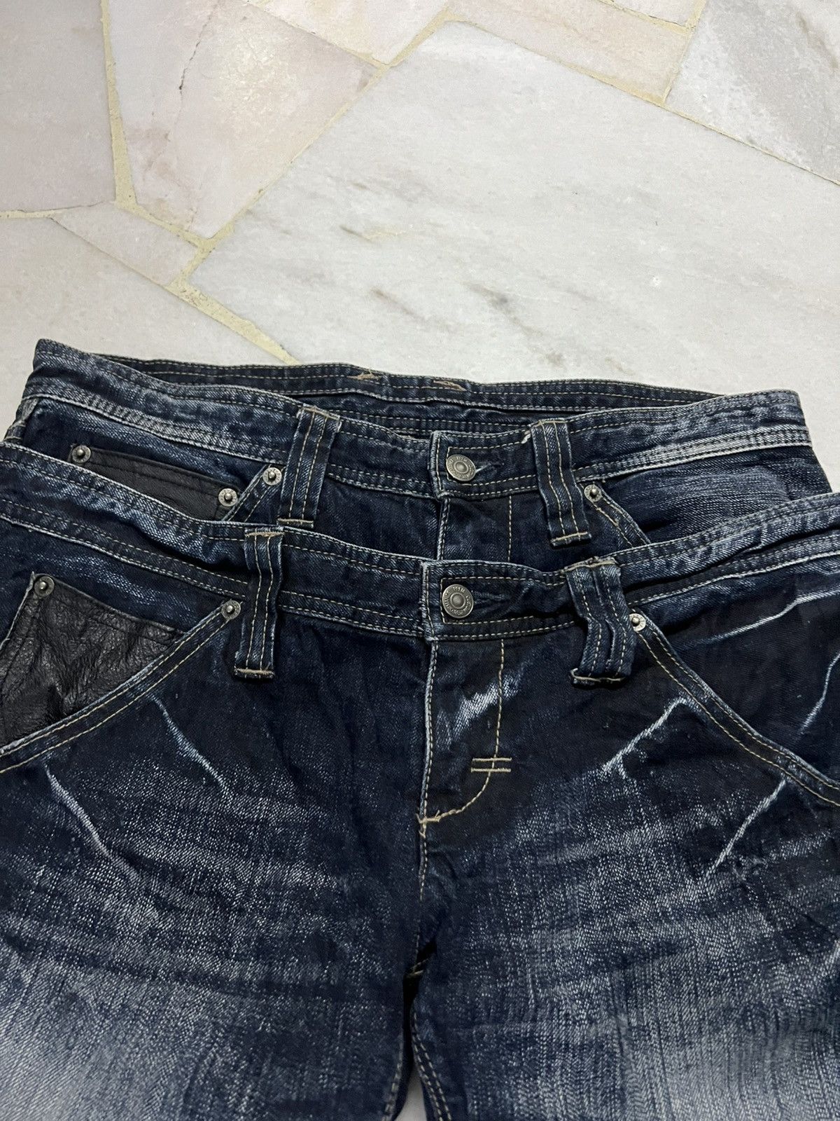 Japanese Brand PPFM DOUBLE WAIST RARE JEANS Size US 33 - 9 Thumbnail