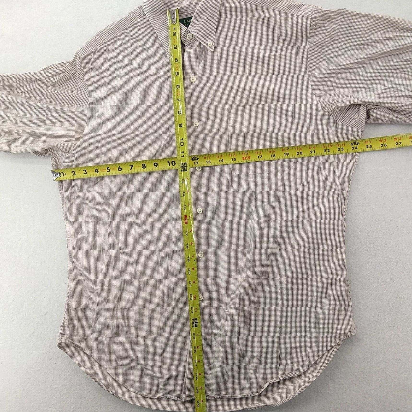 Ralph Lauren Lauren Ralph Lauren Plaid Button-Up Shirt XL 16 Beige Men Long Sleeve Button-Up Shirt Size 42R - 3 Thumbnail