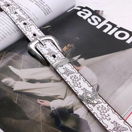 Other Western Floral Embossed Leather Belt Size ONE SIZE - 3 Thumbnail