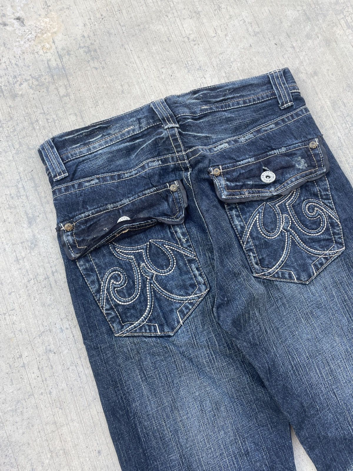 Japanese Brand 2000s JAPANESE BRAND DISTRESSED FLARE JEANS Size US 29 - 6 Thumbnail