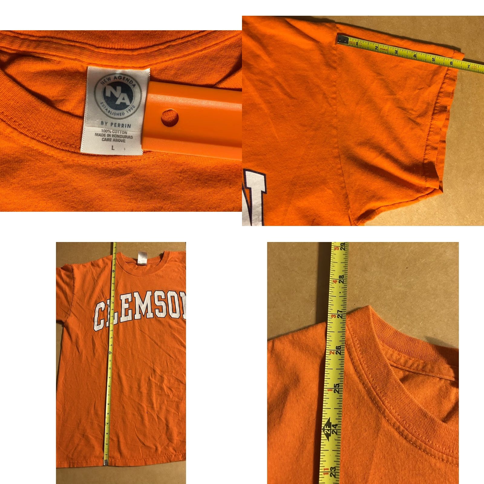 Spell Vintage Clemson University Big Front Spell out Shirt Adult Large Orange Short Sleeve Size US L / EU 52-54 / 3 - 8 Thumbnail