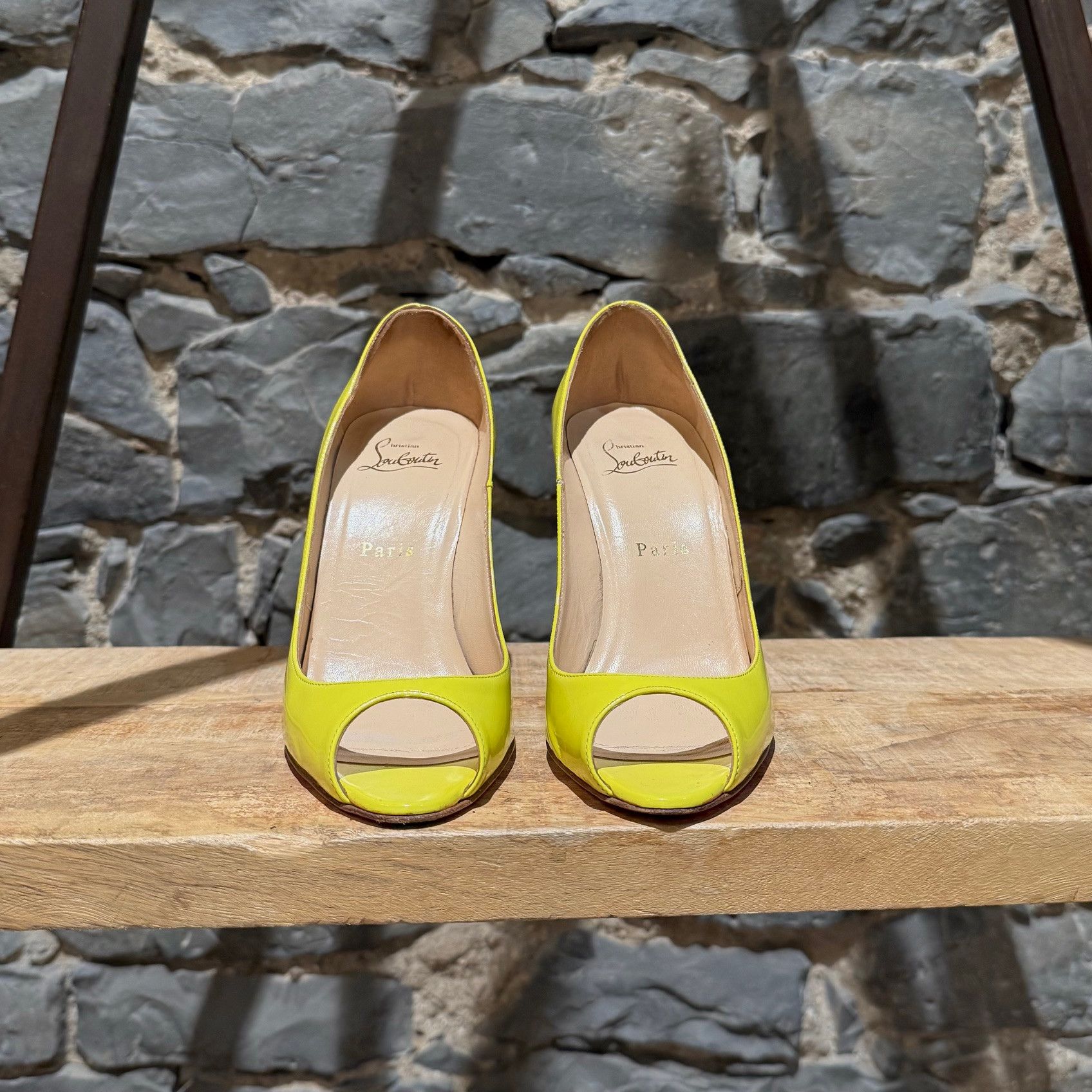 Christian Louboutin Christian Louboutin You You Yellow Patent 100 Pumps Size US 7.5 / IT 37.5 - 2 Thumbnail