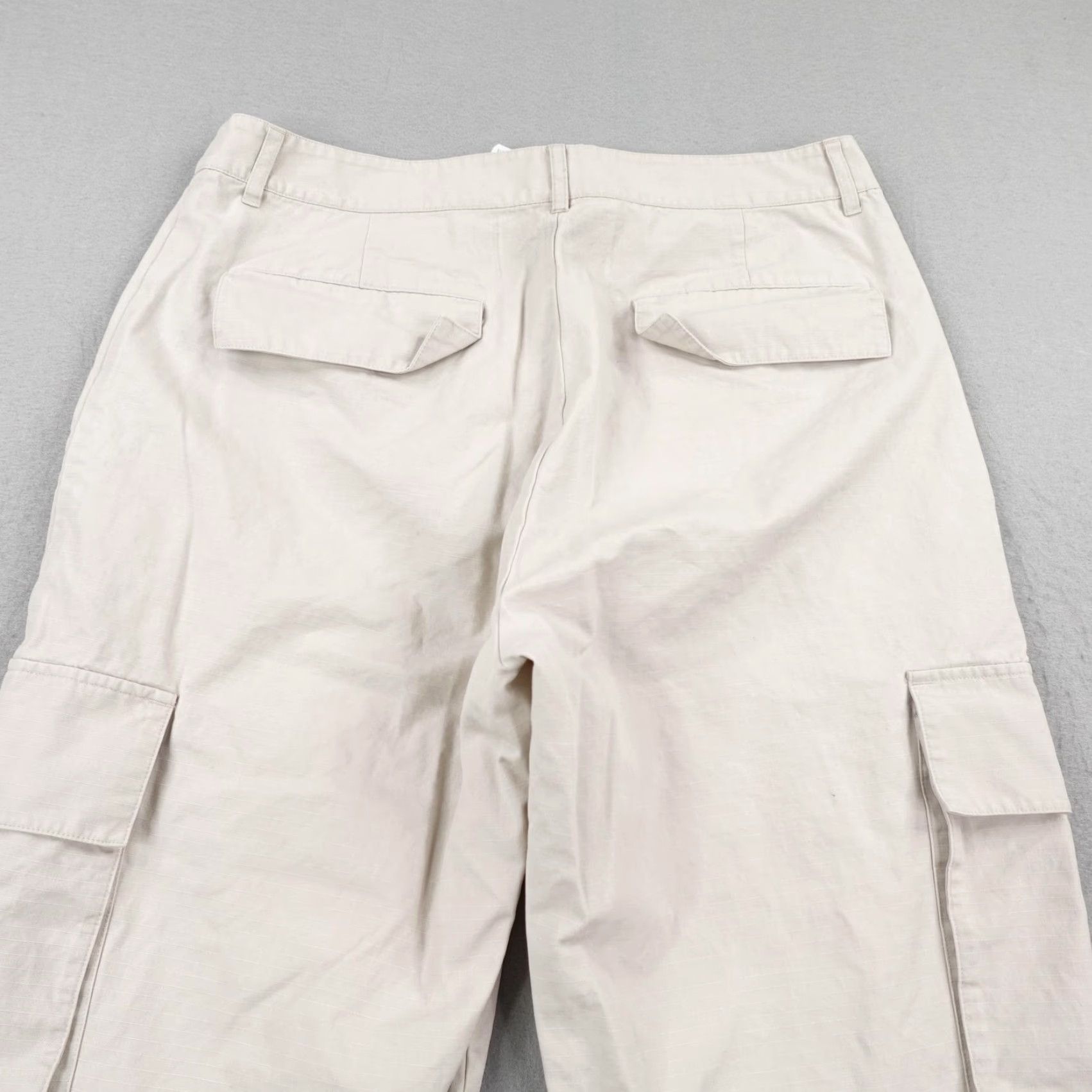 Alo Alo Pants Mens 34R Khaki Beige Tan Ripstop Cargo Trouser Baggy Loose Utility Pants Size US 34 / EU 50 - 6 Thumbnail