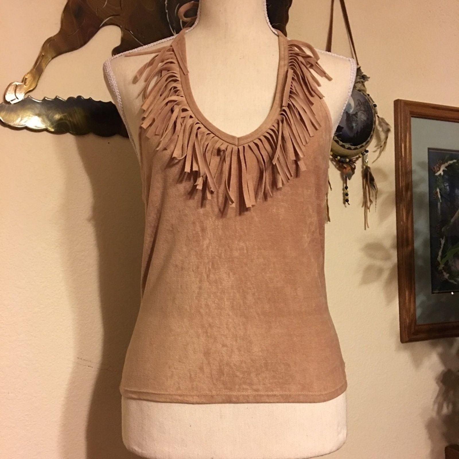 Vintage A Aubrey western style suede feel halter shrug set Size L / US 10 / IT 46 - 2 Thumbnail