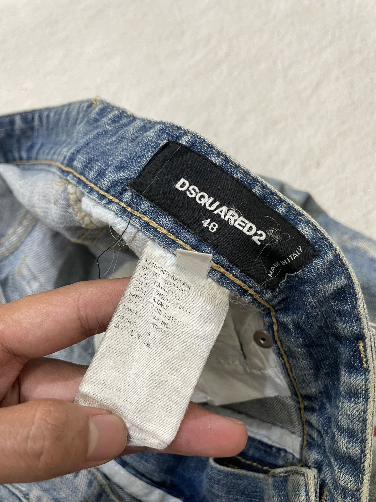 Japanese Brand 2000s Dsquared Ripped Denim Mudwash Jeans Wash Y2K Japan Size US 33 - 7 Thumbnail