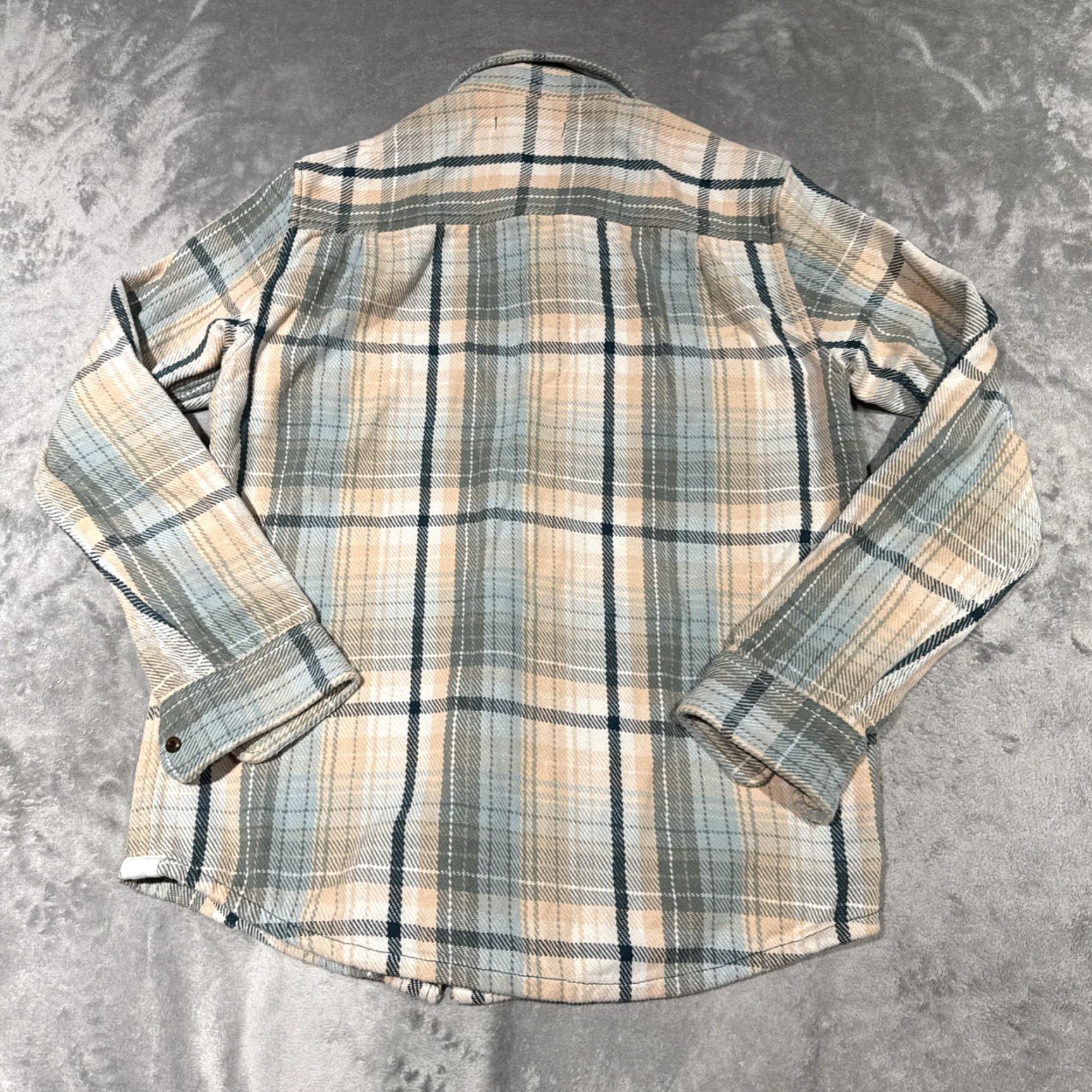 Outerknown Outerknown Shirt Mens Large Button-Up Plaid Blanket Organic Cotton Multicolor Blue Pink White Long Sleeve Pocketed Size US L / EU 52-54 / 3 - 6 Thumbnail