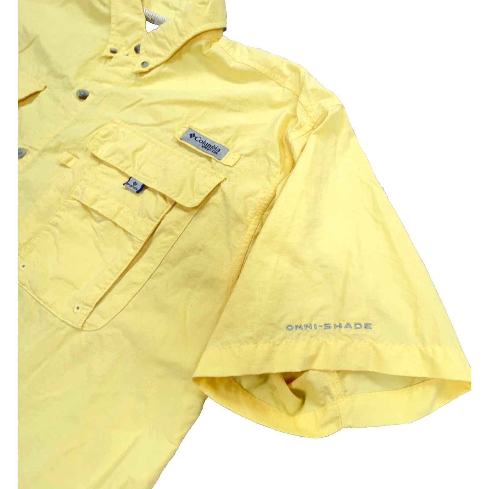 Vintage Columbia PFG Shirt Men Large Yellow Button Up Camp Outdoors Performance Nylon Size US L / EU 52-54 / 3 - 3 Thumbnail