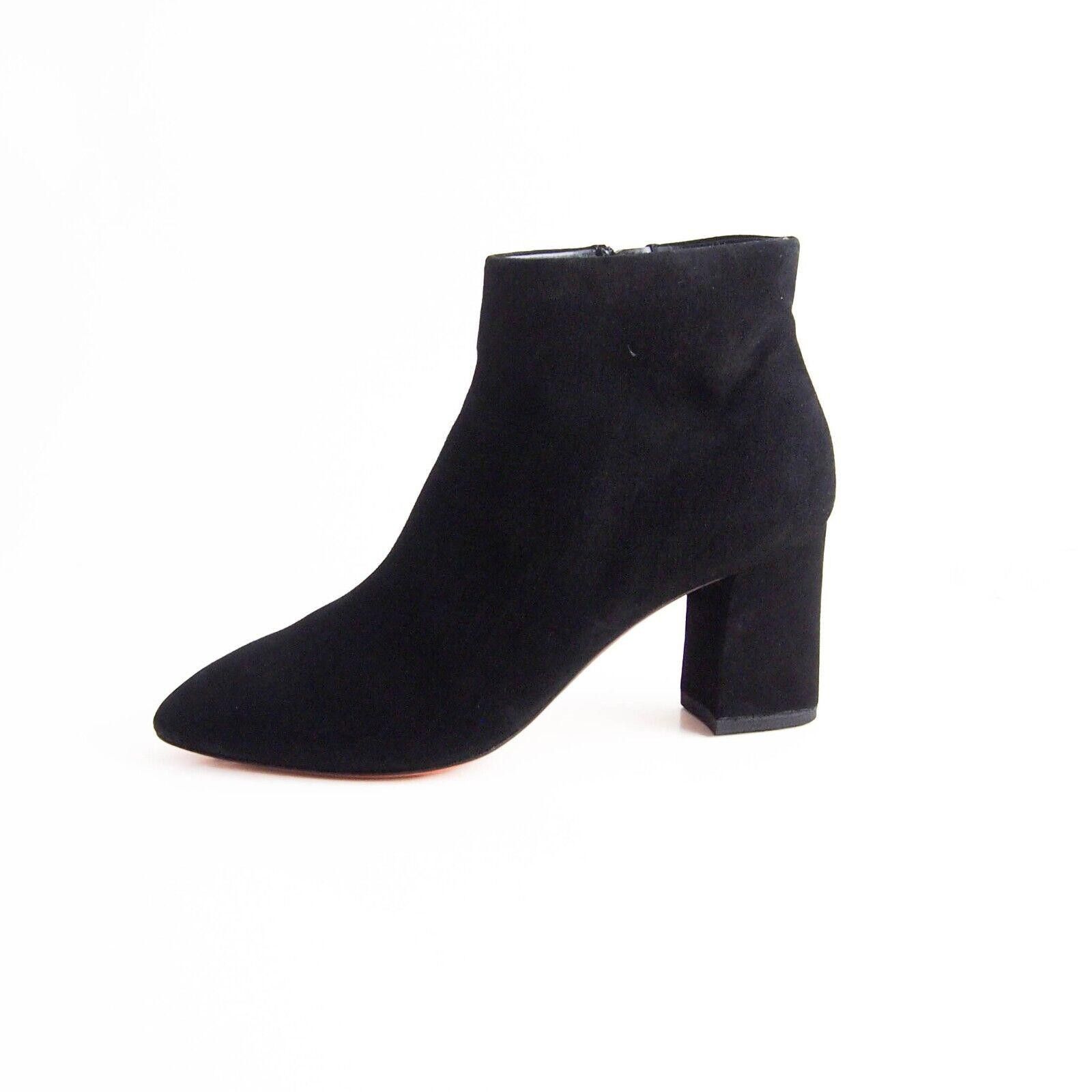 Santoni Santoni Booties Mid Heel Black Suede Size US 6.5 EU 36.5 Size US 6.5 / IT 36.5 - 1 Thumbnail