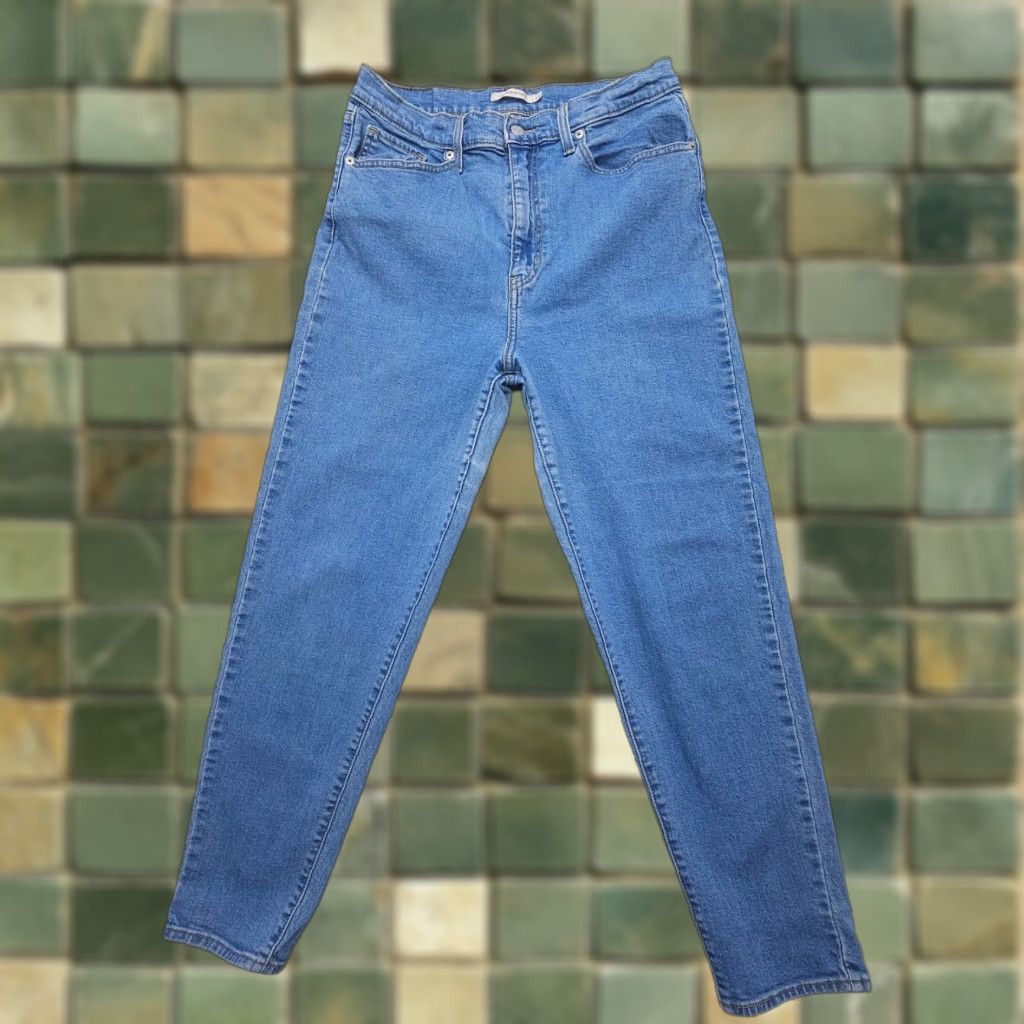 Levi's Levi's Jeans Womens 31 Blue High Waisted Taper Inseam 28" Stretch Denim High Rise Regular 5-Pocket Logo Vintage No Size 24" / US 00 / IT 34 - 1 Thumbnail