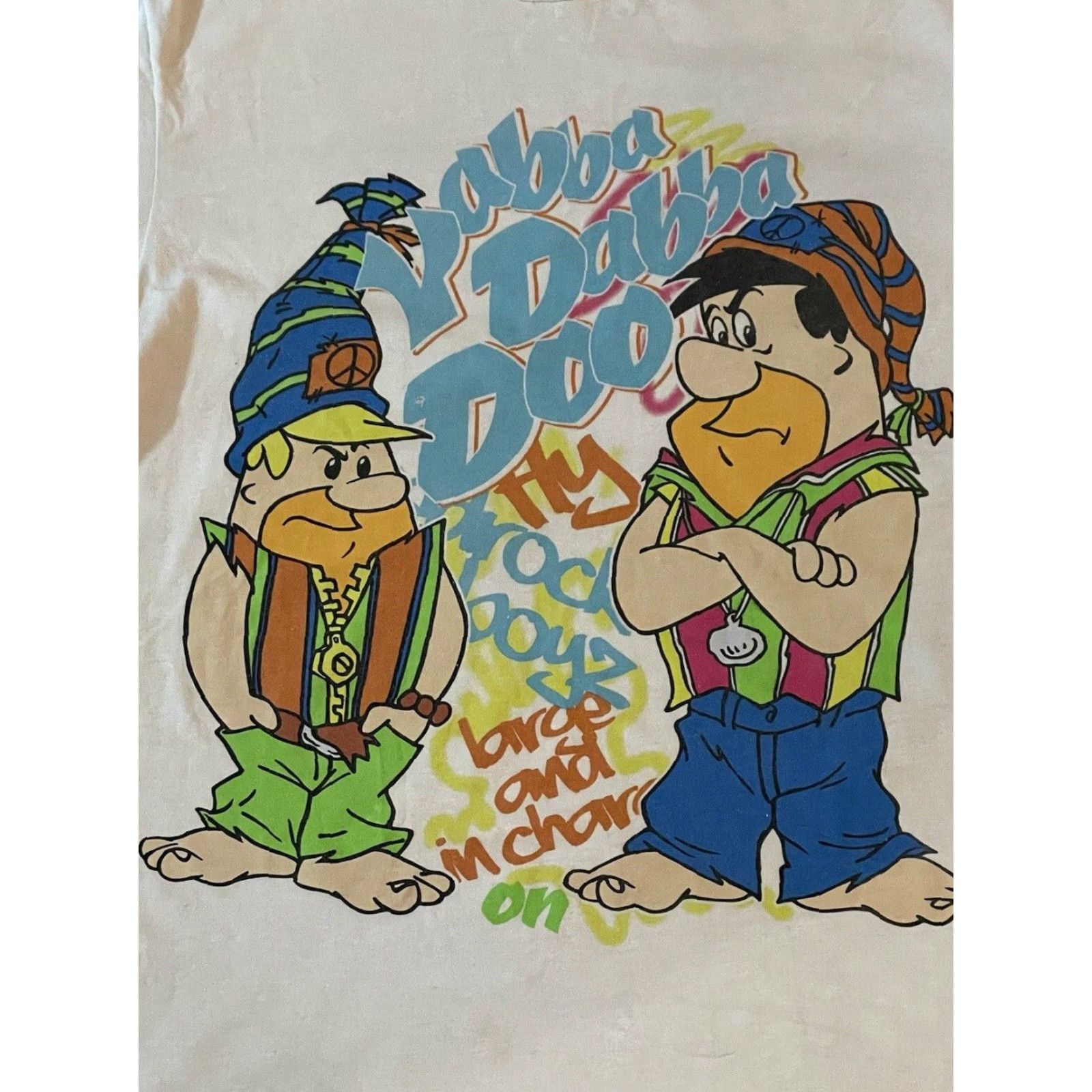 Doublet VINTAGE Flintstones Rap T-Shirt White Large Double-Sided Men L White Double-Sided T-Shirt Flintstones Rap Large White Mens L Size US L / EU 52-54 / 3 - 2 Thumbnail