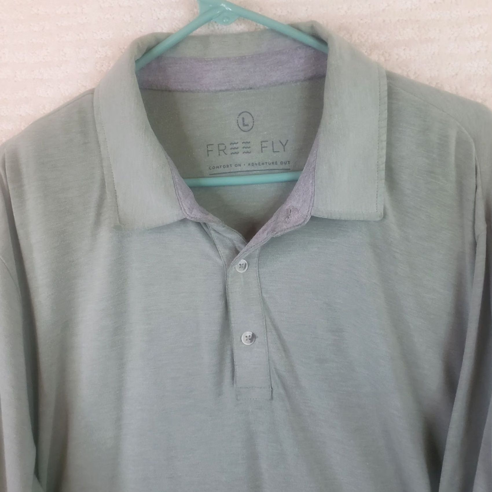 Vintage Free Fly Polo Shirt Mens Large Green Performance Bamboo Stretch Golf Shirt Size US L / EU 52-54 / 3 - 3 Thumbnail