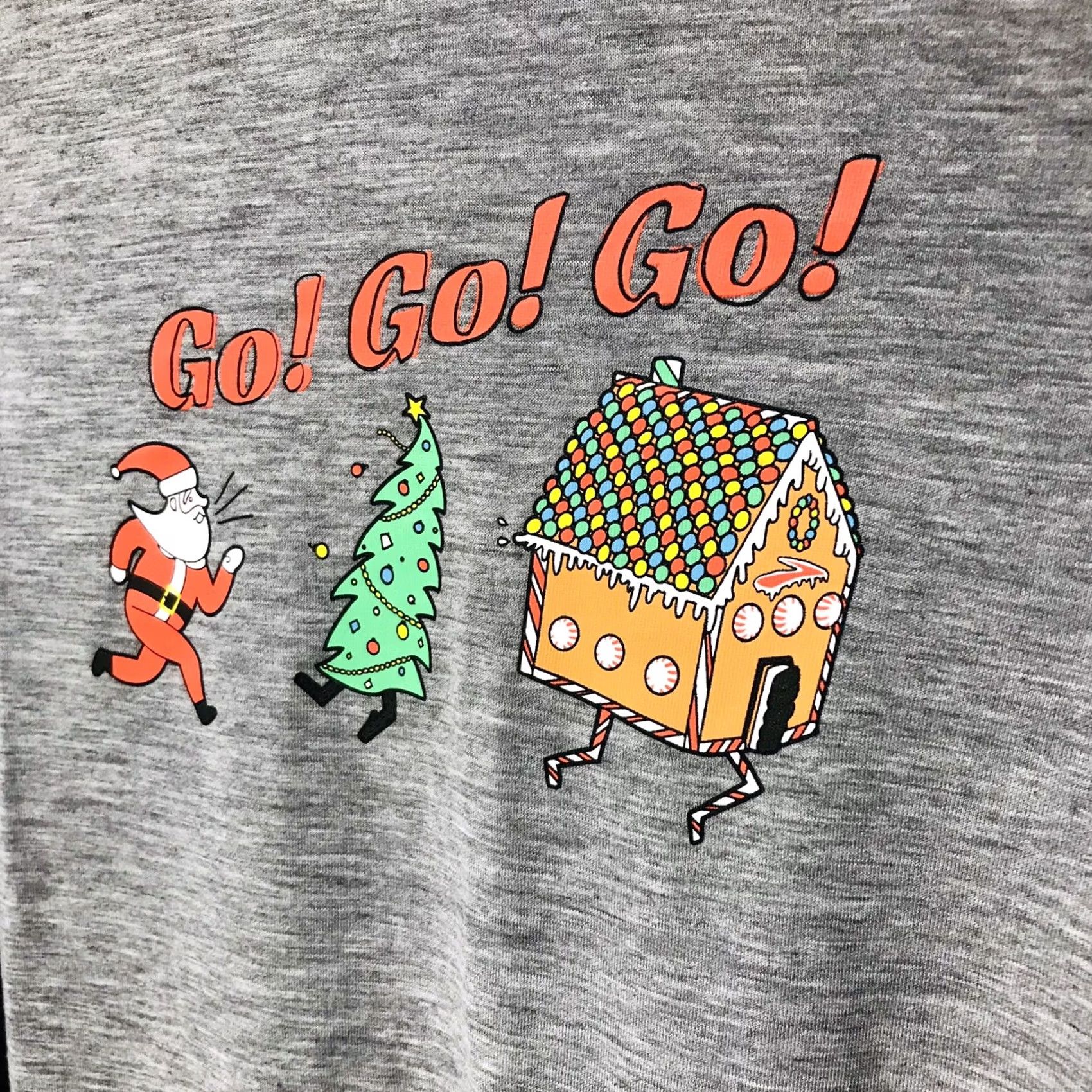 Brooks Brooks Women Gray Christmas Run Merry Go Graphic Long Sleeve Running T-Shirt XL Size XL / US 12-14 / IT 48-50 - 3 Thumbnail