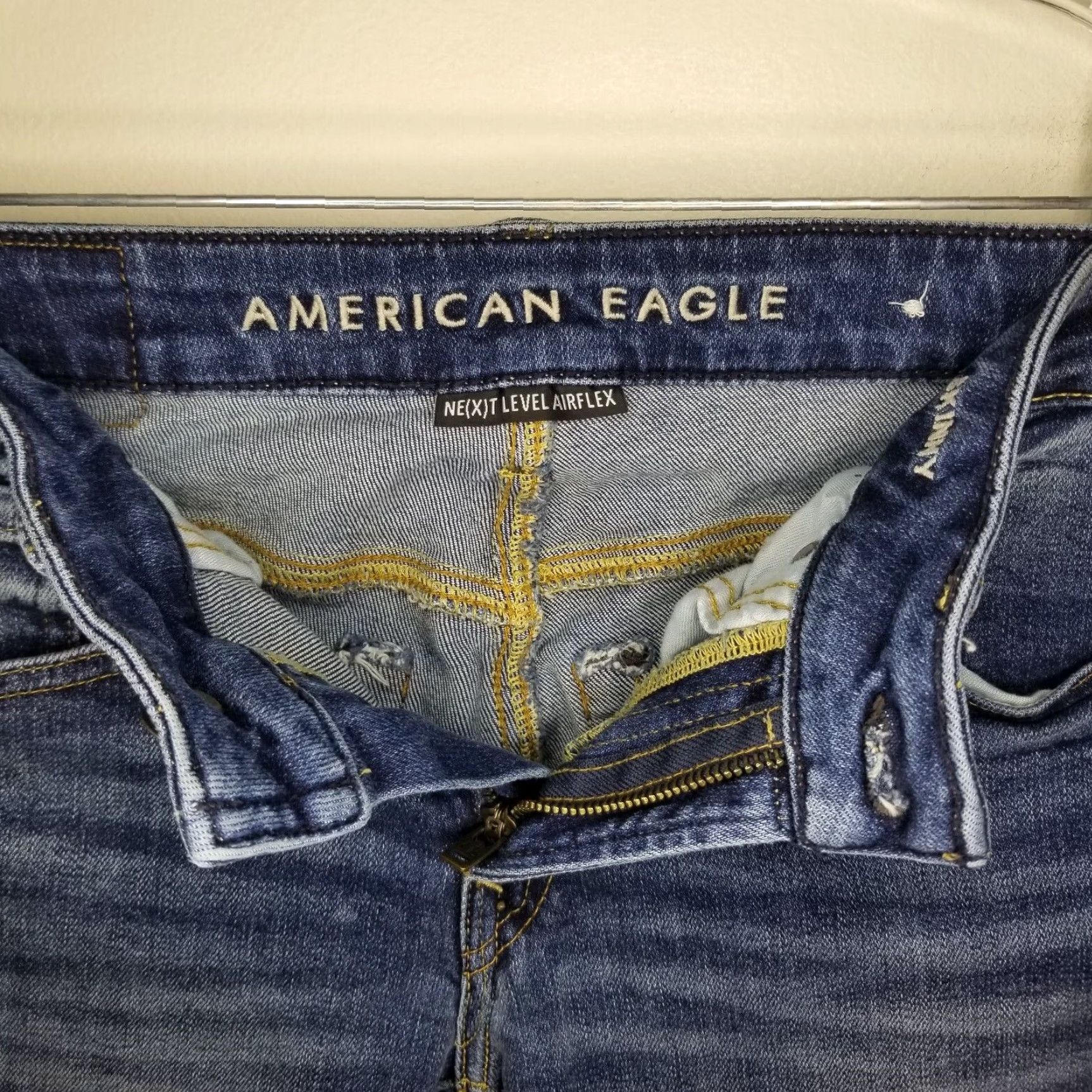 American Eagle Outfitters American Eagle Airflex Skinny Jeans 28x28 Womens Blue Size 28" / US 6 / IT 42 - 3 Thumbnail