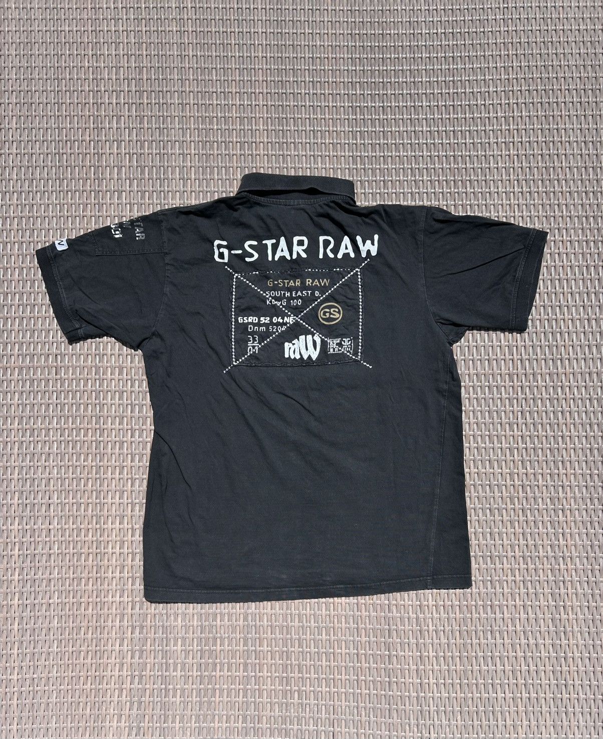 G-Star Vintage G-Star Raw 3301 Polo Shirt Black Distressed Y2K Size US XL / EU 56 / 4 - 1 Thumbnail