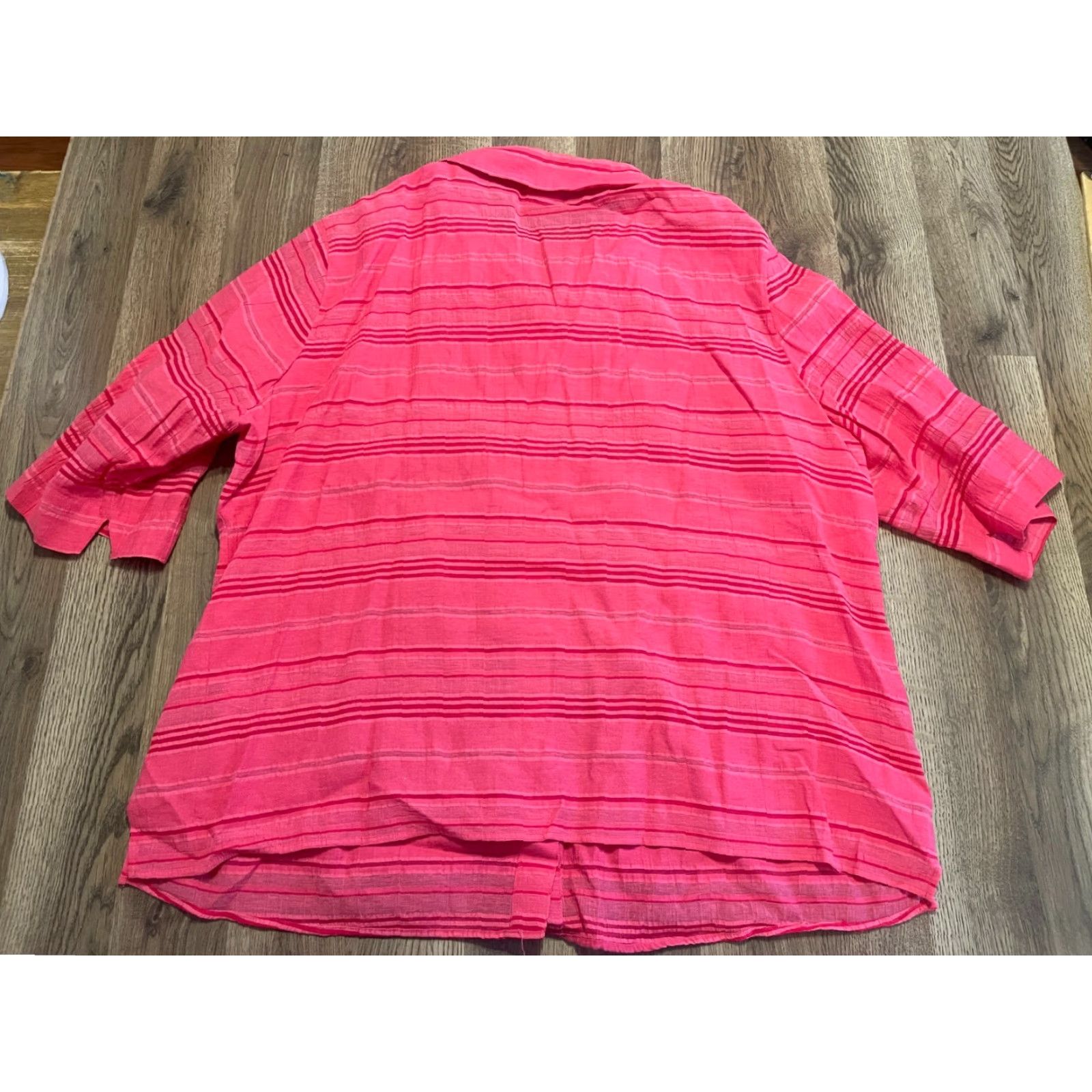 Vintage White Stag Shirt Plus Size 28W Pink Button Up 3/4 Sleeve Collared Casual Womens Size 4XL / US 24-26 - 2 Thumbnail