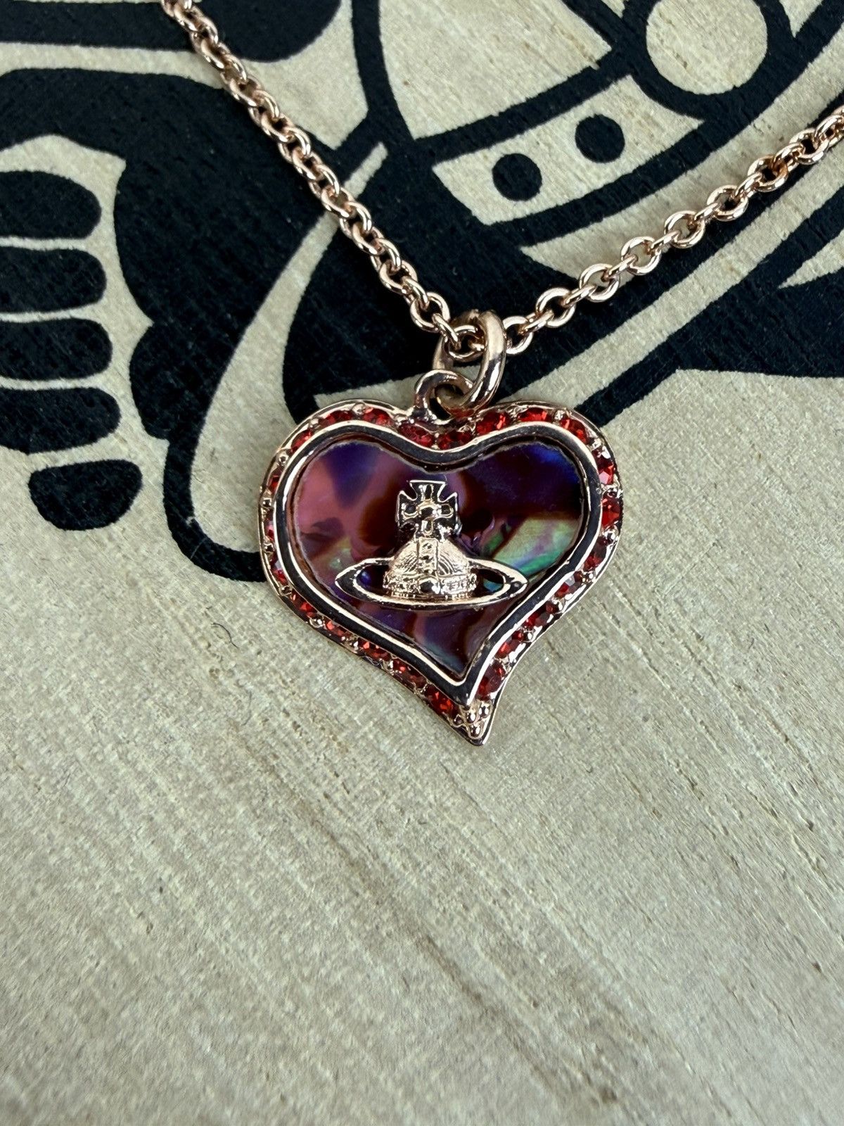 Vivienne Westwood Vivienne Westwood Petra Heart Purple Pendant Necklace Bronze Size ONE SIZE - 1 Thumbnail