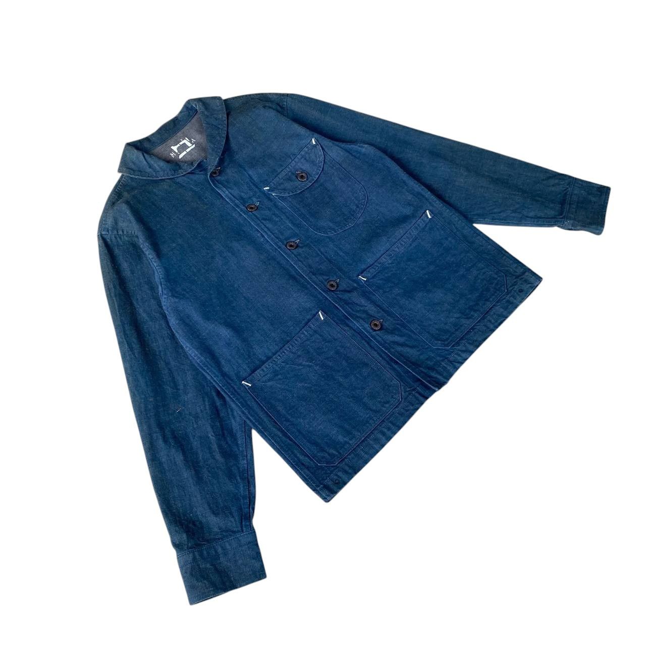 Vintage Vintage 40s-60s Shawl Collar French Blue Chore Denim Jacket Size US L / EU 52-54 / 3 - 5 Thumbnail
