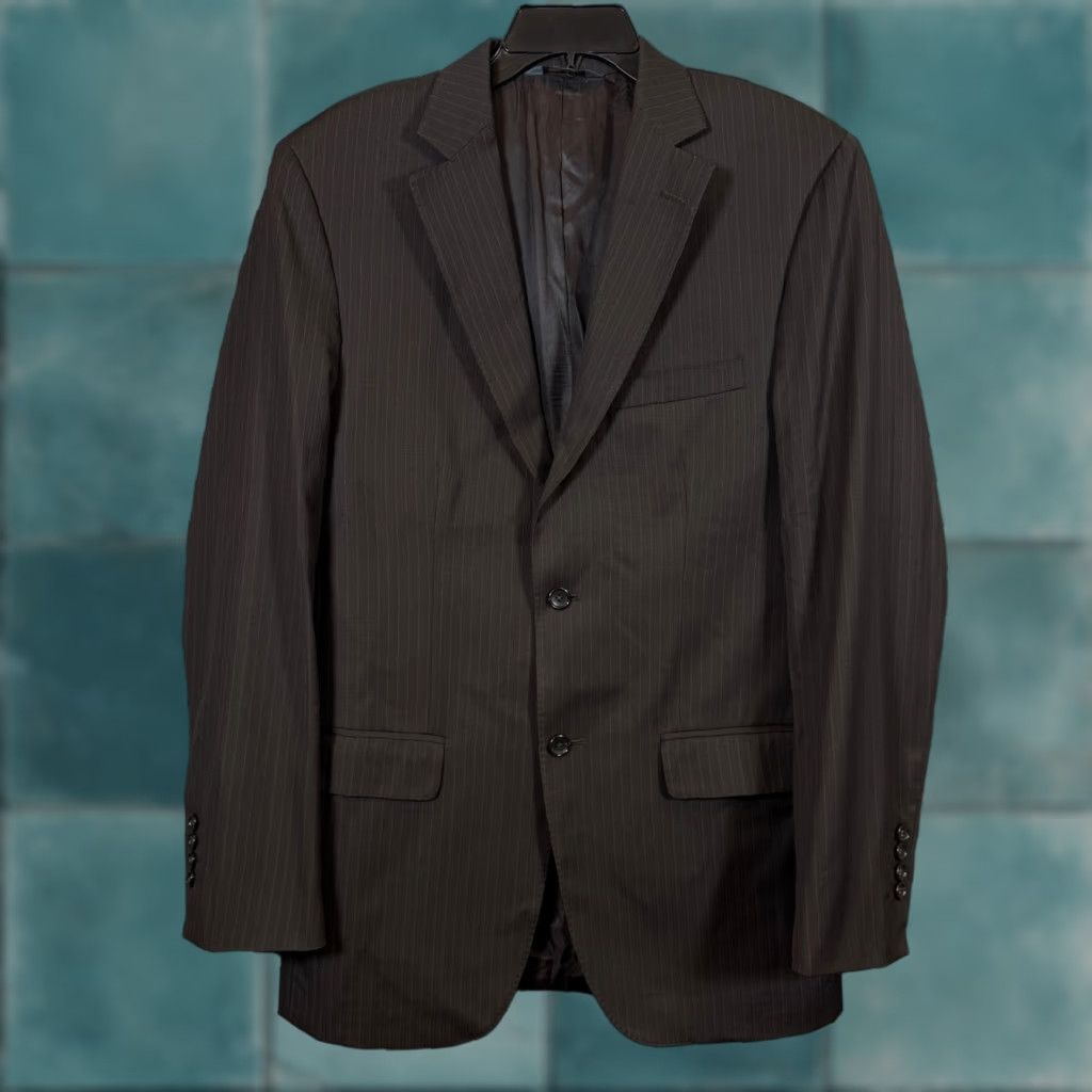 Pronto Uomo Blazer Shirt Mens 39long 33 waist Grey Wool 2 Piece Suit Jacket Pants Vintage No