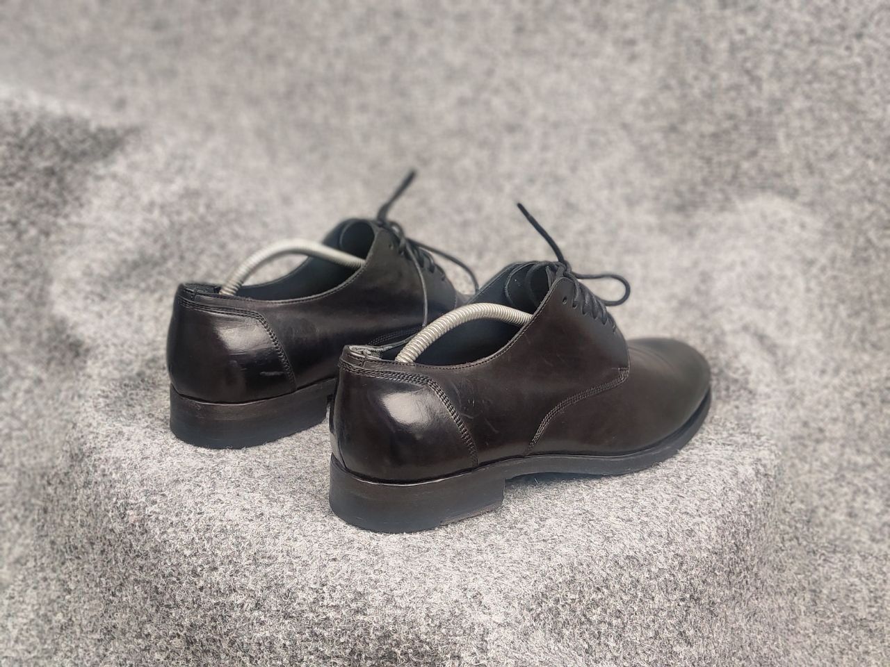 Pantanetti Pantanetti Design Black leather lace-up derby shoes Boots Size US 11 / EU 44 - 11 Thumbnail