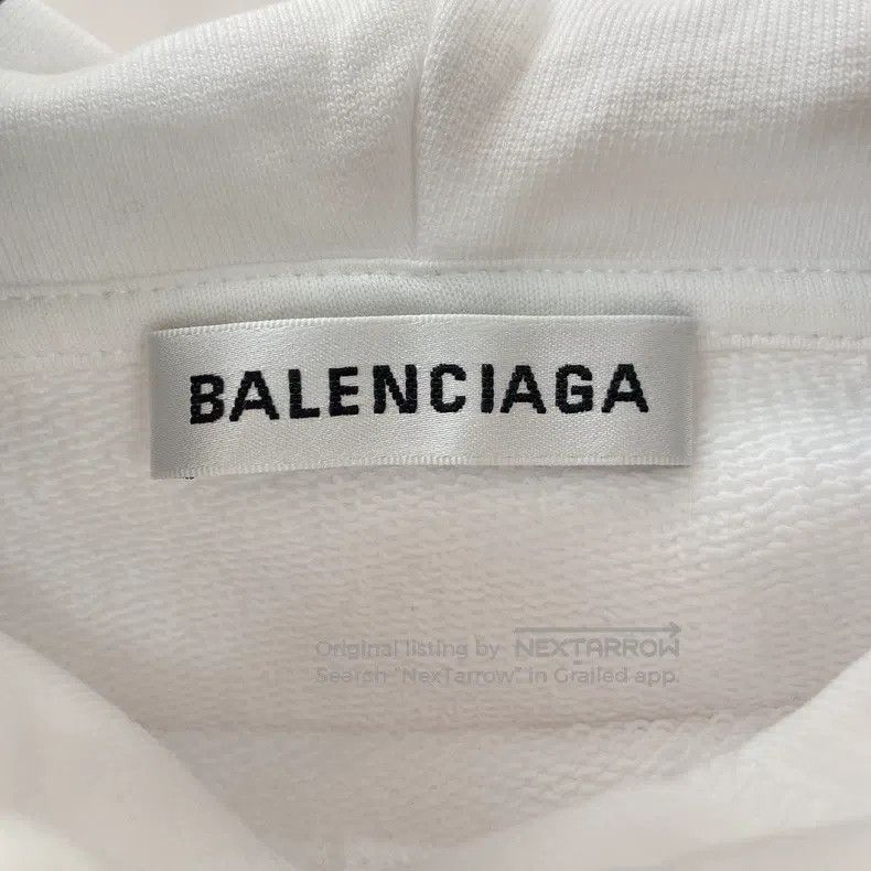 Balenciaga Balenciaga White Hooded Sweatshirt Size US XS / EU 42 / 0 - 5 Thumbnail