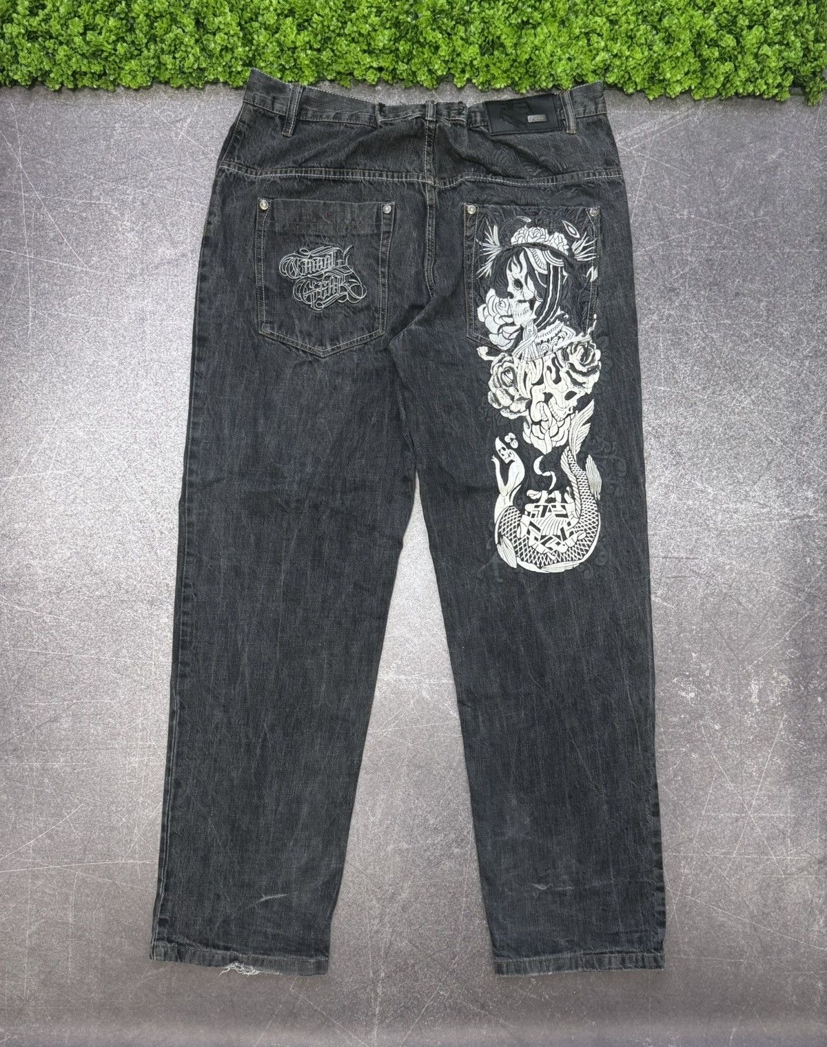 Japanese Brand distressed opium affliction style tribaldenim jeans Size US 34 / EU 50 - 1 Thumbnail