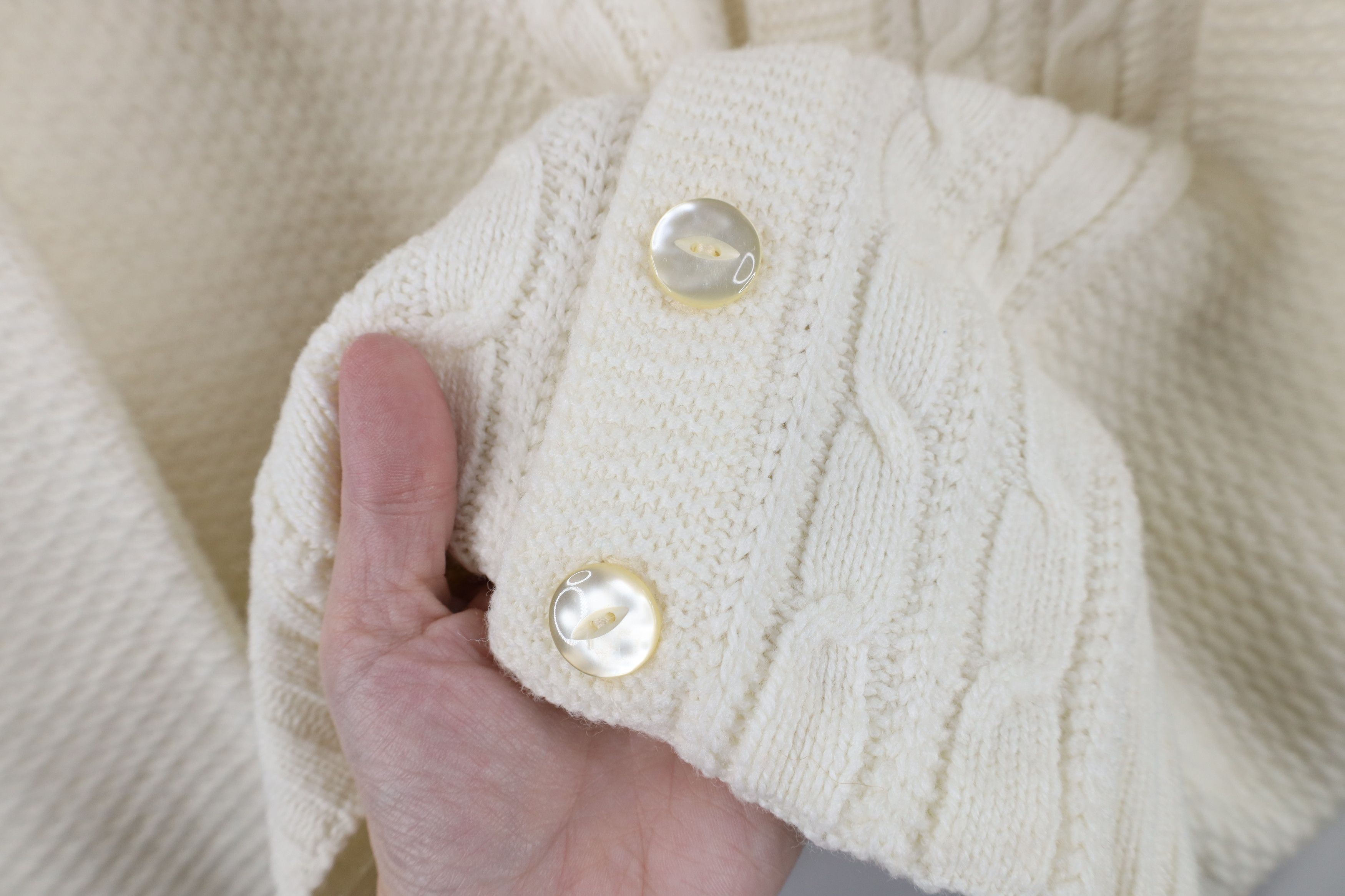 Vintage Vintage 50s Penneys Cable Knit Cardigan Sweater White USA Size US M / EU 48-50 / 2 - 4 Thumbnail