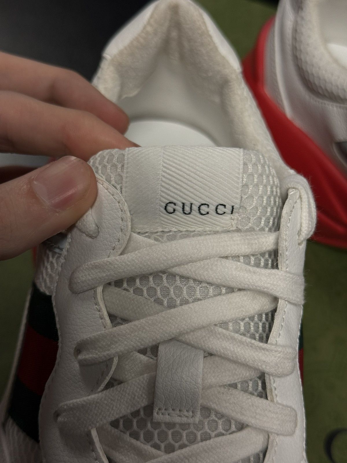 Gucci Gucci White Red Rhyton Shoes Size 7.5G/8US Size US 8 / EU 41 - 14 Thumbnail