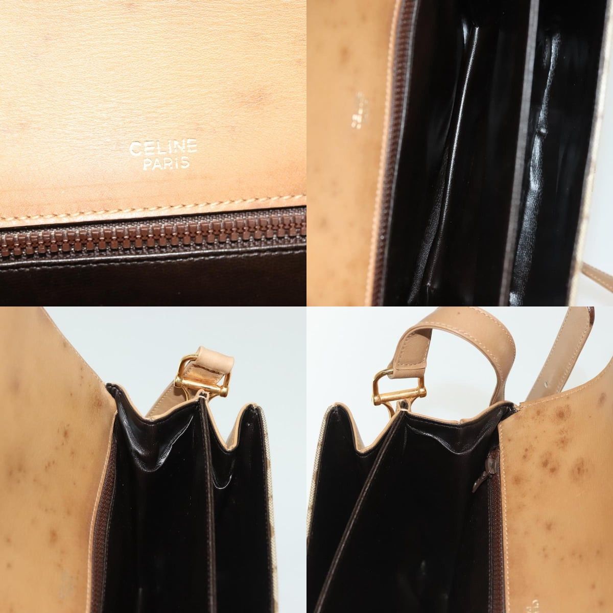 Celine CELINE Macadam Canvas Shoulder Bag Pvc Beige Gold Size ONE SIZE - 12 Thumbnail