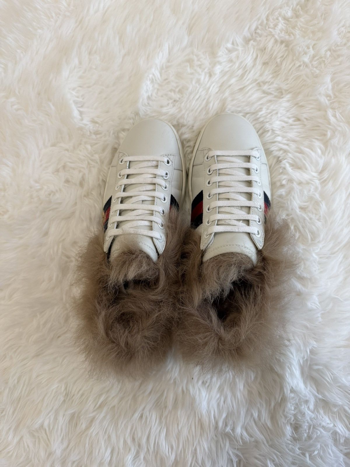 Gucci Gucci Ace Embroidered Fur-Lined Size US 5 / IT 35 - 5 Thumbnail