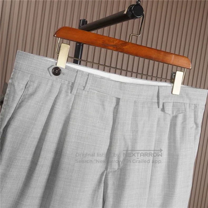 Brunello Cucinelli Brunello Cucinelli Light Gray Fine Wool Pants Size US 38 / EU 54 - 3 Thumbnail
