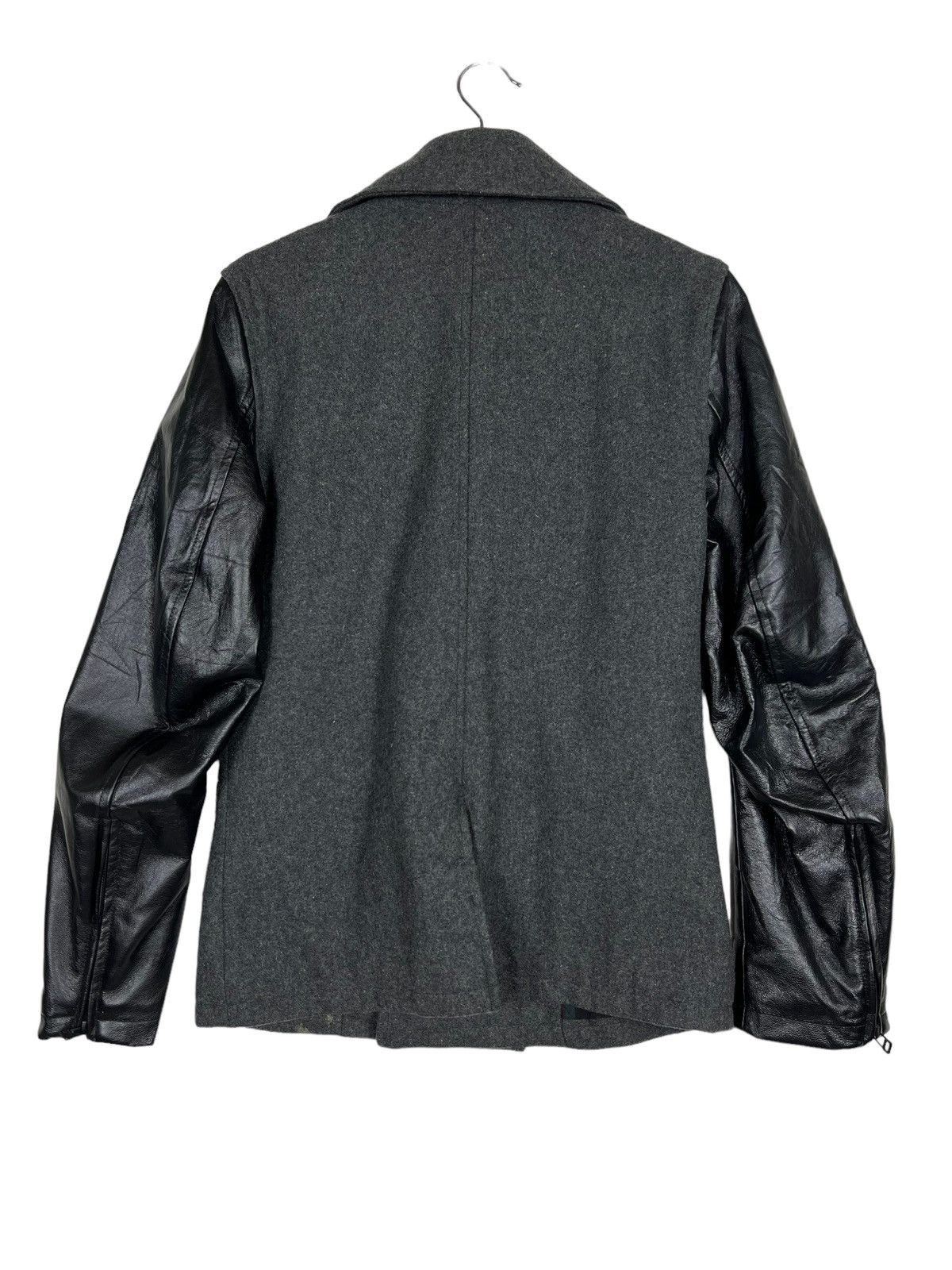 Japanese Brand 🔥 TOKISHIRAZU PEACOAT LEATJER SLEEVE Size US M / EU 48-50 / 2 - 8 Thumbnail