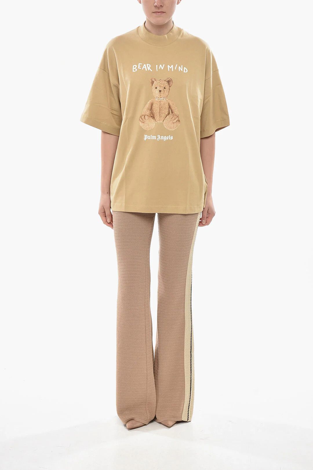 Palm Angels og1mm0326 Cotton Loose-Fit T-Shirt in Beige Size XS / US 0-2 / IT 36-38 - 4 Thumbnail