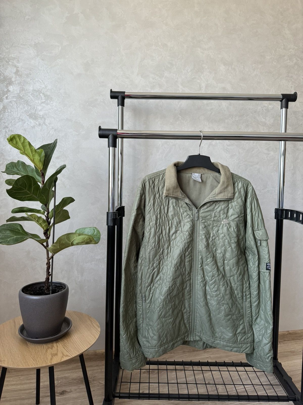 Vintage Vintage Y2K Nike Khaki Military Quilted Light Jacket Size US L / EU 52-54 / 3 - 2 Thumbnail