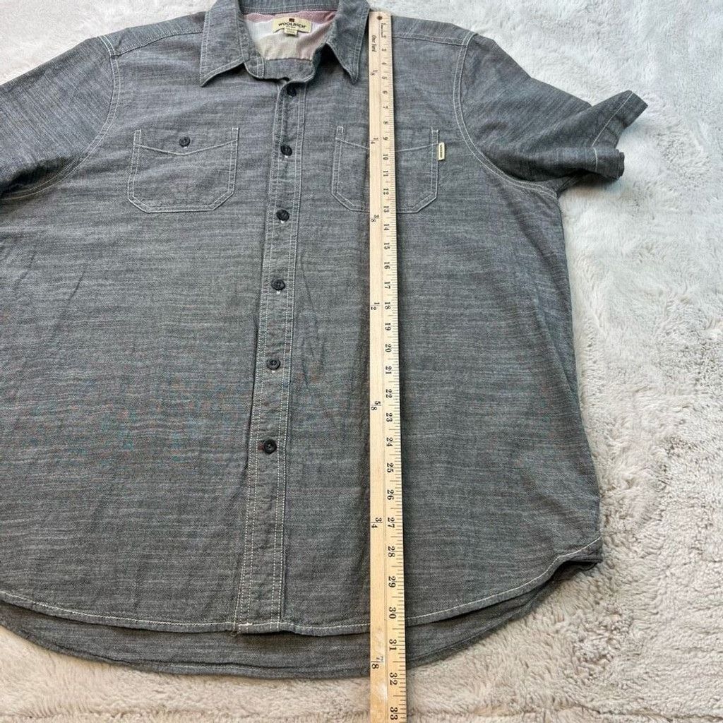 Woolrich Woolen Mills Woolrich Shirt Mens XL Button Up Pockets Textured Chambray Size US XL / EU 56 / 4 - 6 Thumbnail