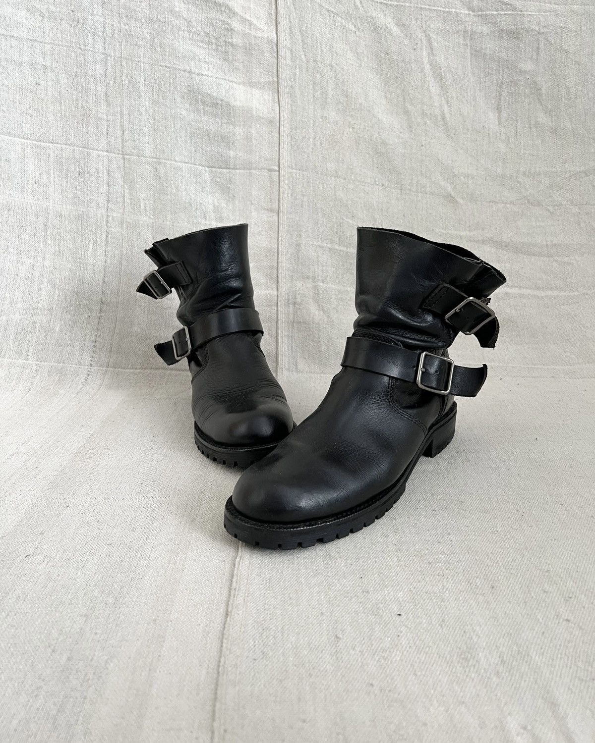 image of Zucca Leather Engineer Boots in Black, Women's (Size 10)