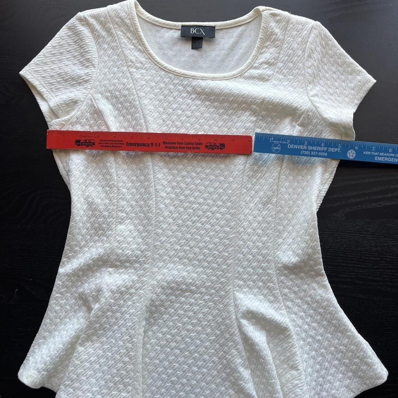Other ✨ Elegant BCX White Textured Peplum Top ✨ Size L / US 10 / IT 46 - 5 Thumbnail